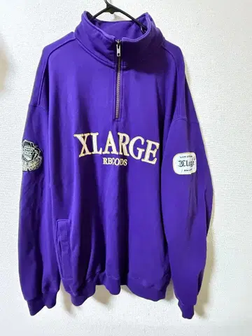 XLARGE 보라색 하프 지퍼 트레이닝복