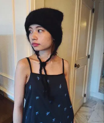 미사용 새상품 24AW 에디트포르루 알파카 MIX 샤기 니트 캡