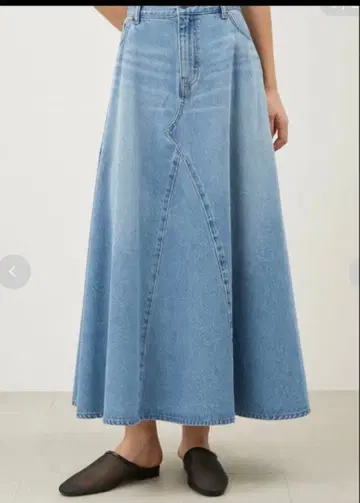 미라 오웬 라이트 블루 데님 플레어 스커트 0 사이즈