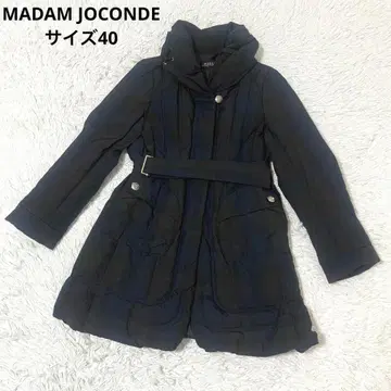 MADAM JOCONDE 다운 코트 40 큰 사이즈 네이비 고급 벨트