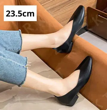 펌프스 로우힐 블랙 출퇴근 오피스 펌프스 로퍼 23.5cm