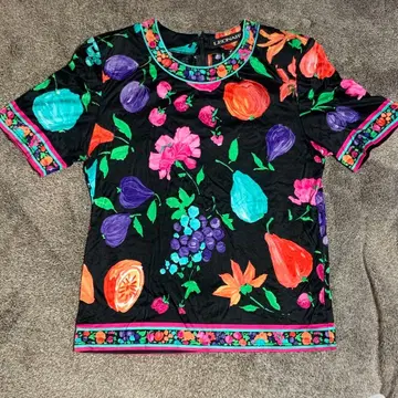 [ LEONARD ] 후르츠 패턴 꽃무늬 반팔 상의 티셔츠