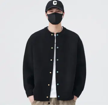 자수 디자인 블랙 가디건 L 사이즈