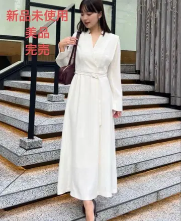 anuans 아뉴앙스 화이트 원피스 더블 새틴 포멀 드레스