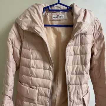 핑크 다운 자켓 후드 부착 사이즈 2