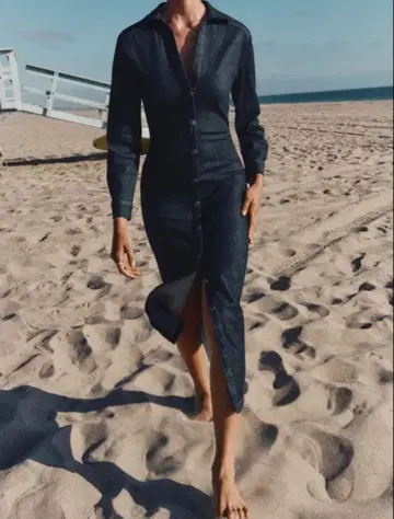 ZARA 데님풍 셔츠 원피스 롱