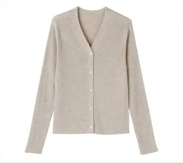 무인양품 나메라카 리브 V넥 가디건 M 오트밀 새상품