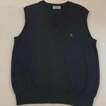 MUNSINGWEAR 맨싱 V넥 베스트 블랙 L 모 100%