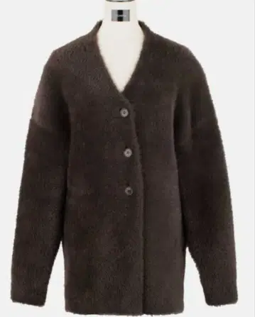 YONFA 샤기 루즈 가디건 브라운