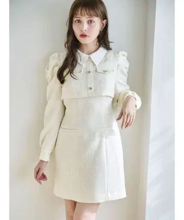 dazzlin 트위드 도킹 미니 원피스