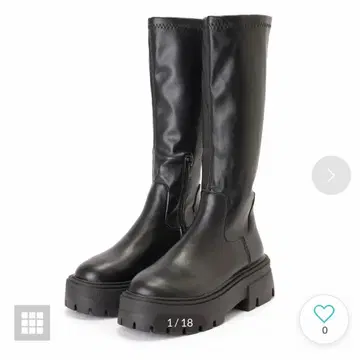 Lace Ladies 블랙 가죽 롱 부츠