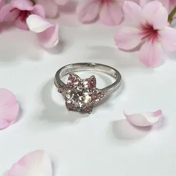 실버 925 반지 꽃 지르코니아