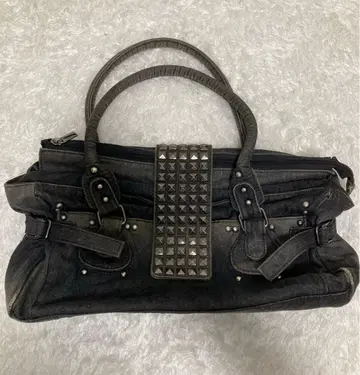 archive y2k 00's 스터드 핸드백 블랙 데님