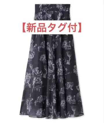 [새상품] snidel 스나이델 오간 시스루 프린트 스커트