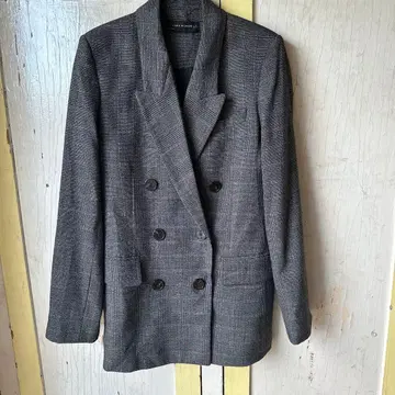 ZARA 그레이 계열 체크 테일러드 자켓