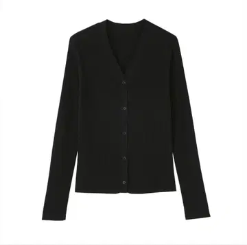 무인양품 매끄러운 리브 편직 V넥 가디건 M 블랙 새상품