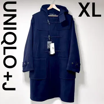 [ 새상품 ] 유니클로 +J 울 더플 코트 오버 사이즈 네이비 XL