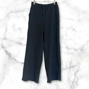 와이드 팬츠 허리밴딩 블랙 계열 L 스트레치 릴랙스 심플