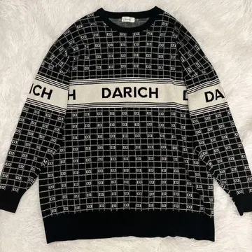 완판템 Darich DD 로고 자카드 오버 니트탑 F 스웨터
