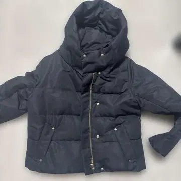 Index 블랙 다운 자켓 후드 부착