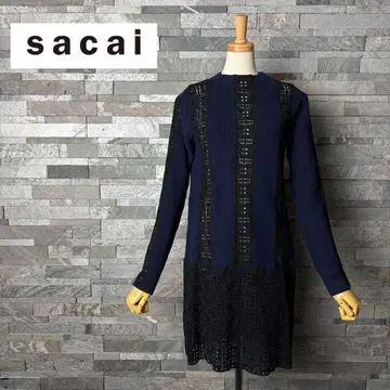 sacai luck 사카이 레이스 절개 니트 원피스 튜닉
