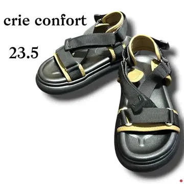 미사용급 밤 네이비 컨포트 샌들 블랙/브라운 크로스 스트랩 캐주얼