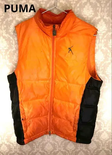 PUMA 오렌지 블랙 다운 베스트