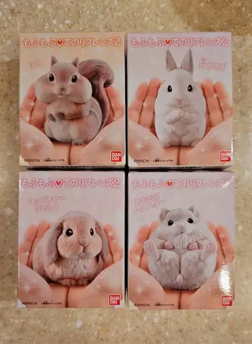새상품 모후모후 테노리 프렌즈 2 4마리 세트 다람쥐 화이트 토끼 외