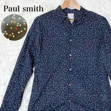 폴스미스 문스타 달 별 패턴 긴팔 셔츠 네이비