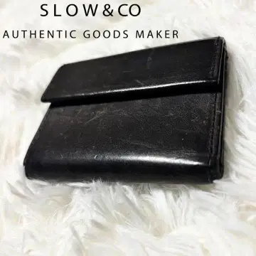 SLOW&CO 슬로우 3단 폴더형 지갑 푸에블로 가죽 에이징 컴팩트 지갑