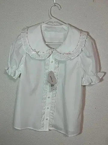 Ank Rouge 사다리 리본 공주 소매 블라우스 핑크