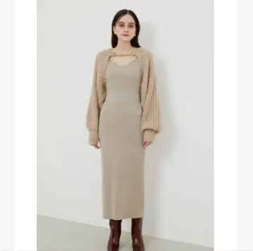 체인 포인트 2WAY 볼레로 셋업 rienda 롱 원피스