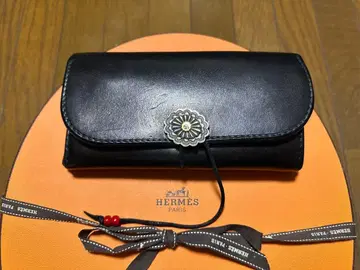 고로즈 블랙 가죽 장지갑