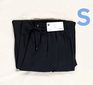 택 포함 새상품 GU 배럴 레그 풀온 팬츠 Q 블랙 S 사이즈 블랙 지유