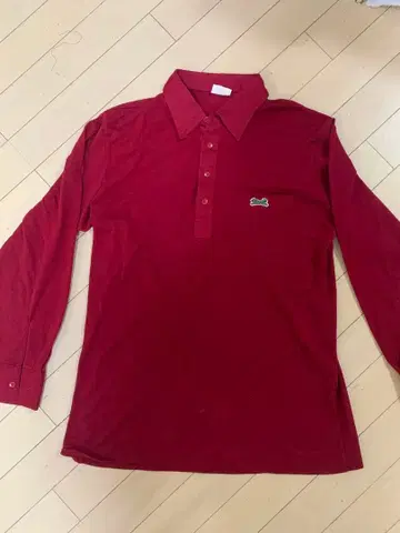 빈티지 70s Le TIGRE (르 티그레) 빨간색 긴팔 피케 셔츠