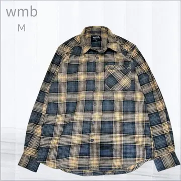 wmb (더블유엠비) 워크맨 브라운 체크 무늬 긴팔 셔츠 M