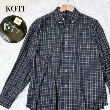 KOTI 코티 메리노울 체크 무늬 긴팔 셔츠 M 빅