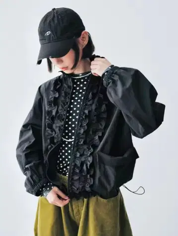 사계절 착용 가능한 프릴 장식 심플 자켓, 평상복, 데이트, 모임에 추천