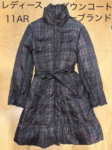 여성용 다운 코트 11AR 체크 무늬
