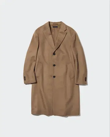 유니클로 울 캐시미어 체스터 코트 브라운 체스터 코트 울 혼방