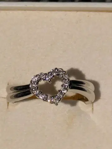 K10WG 다이아 하트 반지 0.14ct 10호