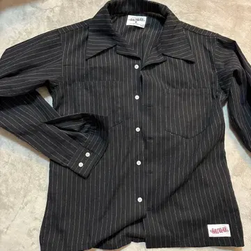 RADWAY 블랙 스트라이프 긴팔 셔츠