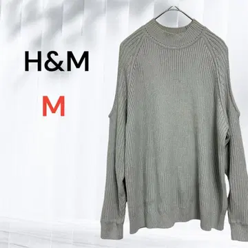H&M 에이치앤엠 그레이 니트 긴팔 오픈 숄더 M