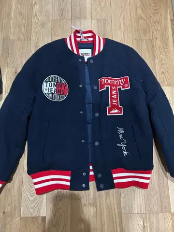 TOMMY JEANS 네이비 바시티 자켓 S