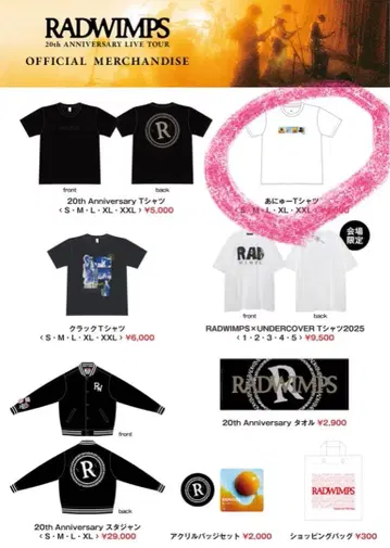 RADWIMPS 20th Anniversary 아니유 T셔츠 M