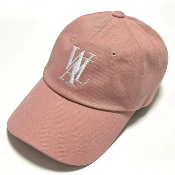 핑크 자수 로고 야구 모자