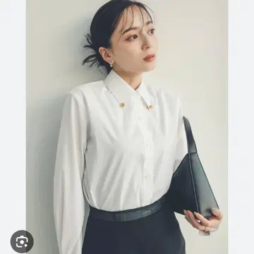 anuans 액세서리 디테일 셔츠 화이트