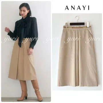 [ 774 ] 아나이 트윌 포켓츠키 스커트 베이지 36
