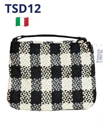 TSD12 RESEARCH 트라이앵글깅엄 니트 토트백