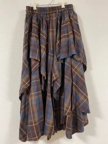 지나시스 이레헴 레이어드 체크 스커트 브라운 계열 기타